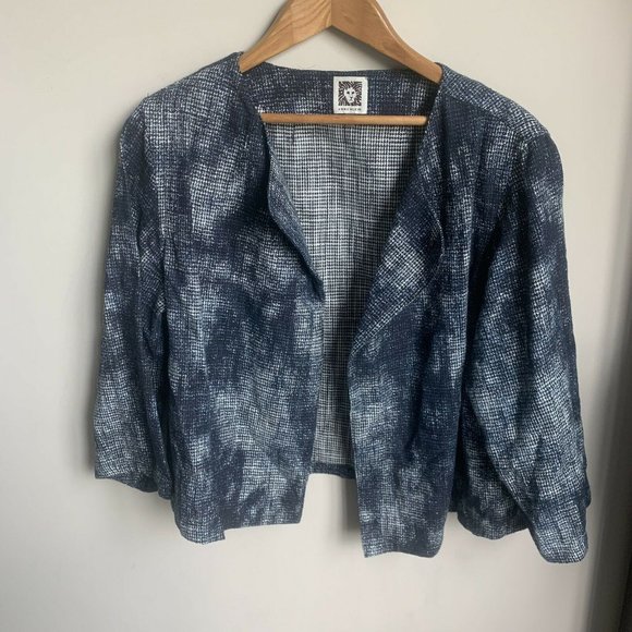 Ann Klein Blue Womens Jacket Blazer Size 16 - Picture 3 of 5